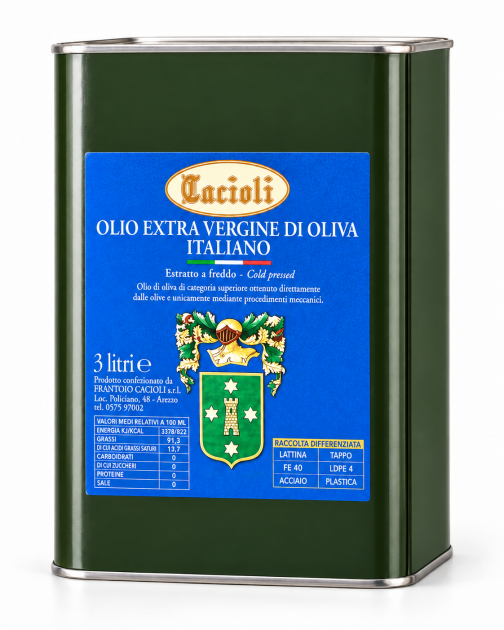 N.2  Latte Olio Extra Vergine di Oliva 3 LT 100% ITALIANO  Produzione 26/27 ESTRATTO A FREDDO Frantoio Cacioli