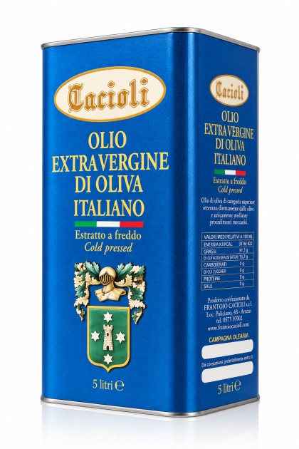 N.2 Latte Olio Extra Vergine di Oliva  5 LT 100 % ITALIANO  estratto a freddo Produzione 26/27 Frantoio Cacioli